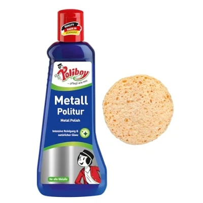 Imagen de Poliboy Abrillantador para metales brillantes, producto el cuidado de con protección contra deslustre, 1 x 200 ml, esponja, fabricado en Alemania