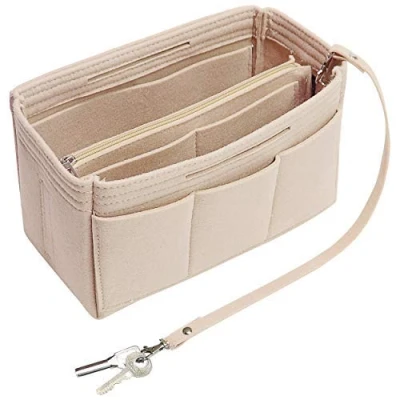 Imagen de Soyizom Bolso de Fieltro Organizador Inserte, en Bolsa Inserte Forro, Tote Ajuste Speedy 25 40, Neverfull（Beige ， Large