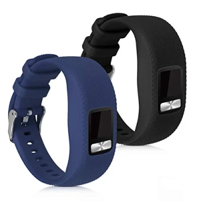 Imagen de kwmobile Pulsera compatible con Garmin Vivofit 4 correa 2x Correas de silicona flexible Tamaño ajustable
