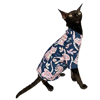 Imagen de Kotomoda Camiseta de gato maxi Storm Cat para Sphynx y gatos desnudos (L)