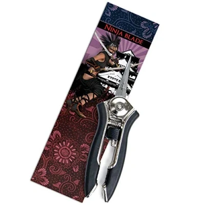 Imagen de Tijera Podadora Recolectora Antiadherente Hojas Acero Inoxidable Ninja Blade Punta Hoja Recta Japonesa Multiusos para Cosecha Frutas Hortalizas Cannabis Marihuana