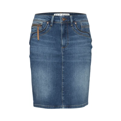 Imagen de PULZ Pzkarolina HW Falda de tubo, Mujer, Talla: 34, Medium blue denim