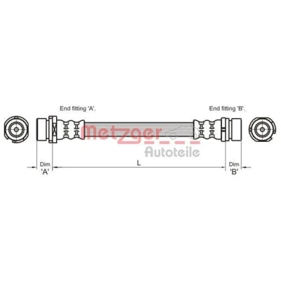 Imagen de METZGER 4112336 Latiguillos de Freno 302 FORD: FIESTA 5
