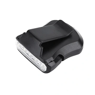 Imagen de Luz de Gorra LED, Faro 5 LED ángulo Ajustable Visera Linterna con Clip Manos Libres para Pesca al Aire Libre Camping(Negro)