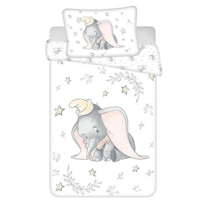 Imagen de Jerry Fabrics Juego de Cama bebé Dumbo Stars, 100% algodón, Funda nórdica 100 x 135 cm y Almohada 40 60