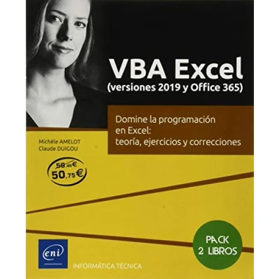 Imagen de VBA Excel (versiones 2019 y Office 365) Pack de 2 libros: Domine la programación en Excel: teoría, ejercicios correcciones (Pack Técnico)
