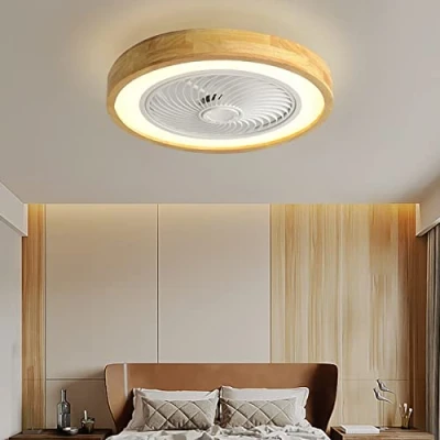Imagen de YUNZI Madera Ventilador De Techo con Luz Reversible Silencioso Mando Distancia Dimerizable Dormitorio Sala Comedor del 72W