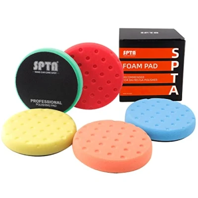 Imagen de SPTA almohadillas de pulido planas, 6 pulgadas (150 mm) esponja cera para pulir el coche,