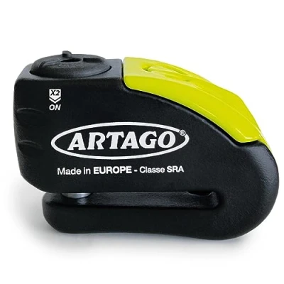 Imagen de Artago 30X10 Candado Moto Disco Alta Gama Sin o con Alarma 120dB + Don&#039;t Touch, Seguridad Anti Taladro 5mm, Homologado Sra y Sold Secure, Doble Cierre 10mm de Acero Endurecido, Pinza Antirrobo
