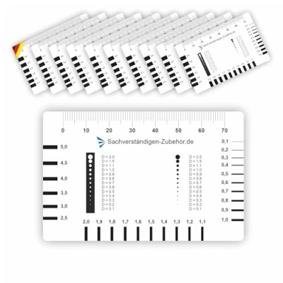 Imagen de Sachverständigen Zubehör® Monitorear grietas [ Juego de 10 transparente ] Fisurometro Medidor Manual en Paredes Superficies Mampostería Medición