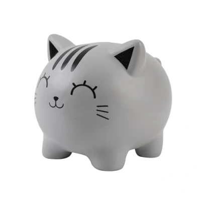 Imagen de I TOTAL® Hucha Divertida Decorativa/Monedero de plástico Resistente (Grey Cat)