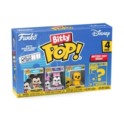 Imagen de Funko Bitty Pop! Disney Mickey Mouse, Minnie Mouse (pink Dress), Pluto Y una Minifigura Misteriosa Sorpresa 0.9 Inch (2.2 Cm) Coleccionable Repisa Apilable Incluida Idea de Regalo