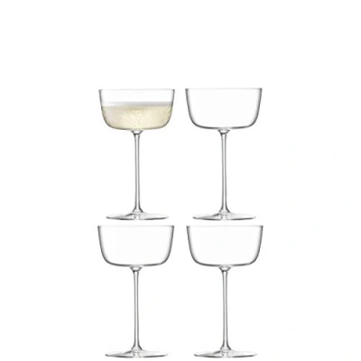 Imagen de LSA G1619 09 301 Copa de Champán, Saucer, Borough, Transparente, 240ml, Paquete 4