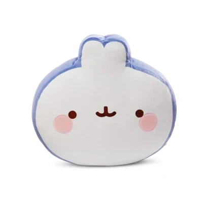 Imagen de Cojín Molang 35x35x12cm Blanco Almohada de Peluche mullida para niños, niñas, bebés y Amantes los Peluches, Ideal casa, la guardería o Viaje