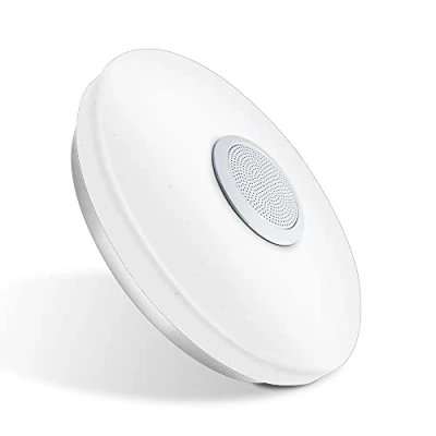 Imagen de ELINKUME lámpara de techo LED 30W regulable 30CM, altavoz Bluetooth, con cambio color y control remoto, adecuada para dormitorio, sala estar, habitación niños