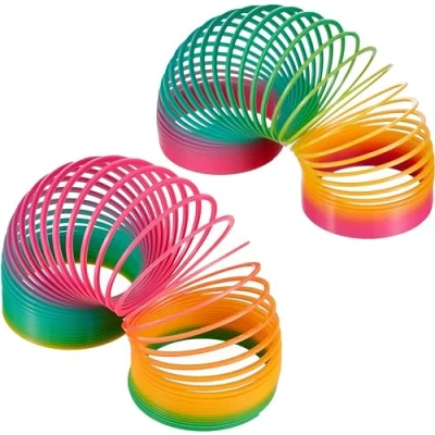 Imagen de Out of the blue Enormes espirales de arco iris XXL Juego 2 juguetes para escalera, 10 cm diámetro, plástico, perfecto niñas y niños, ideal como regalo cumpleaños infantiles