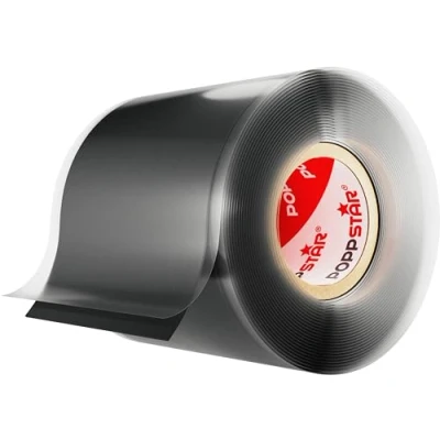 Imagen de POPPSTAR cinta de silicona autofusión, 1 x 3 m, ideal como reparación, aislante y sellado (estanca, hermetica), 50mm ancho, color negro