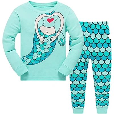 Imagen de Qzrnly Niña Pijamas Manga Larga De 2 Piezas para Ninas 100% Algodon
