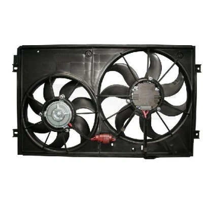 Imagen de TYC 837 0027 Ventilador de radiador 360 220+150 con bastidor (armazón) VOLKSWAGEN: Passat B6 Berlina, Golf 5, Touran I