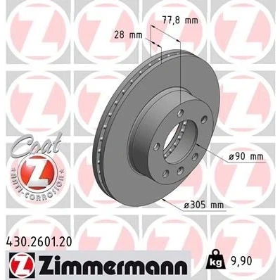 Imagen de Disco de freno ZIMMERMANN 430.2601.20