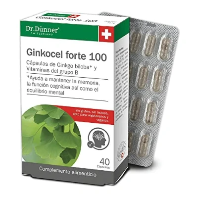 Imagen de Salus Ginkocel Forte Complemento Alimenticio 100 Cápsulas Ayuda a Mantener la Memoria, Función Cognitiva y el Equilibrio Mental Contiene Ginkgo Biloba Vitaminas del Grupo B
