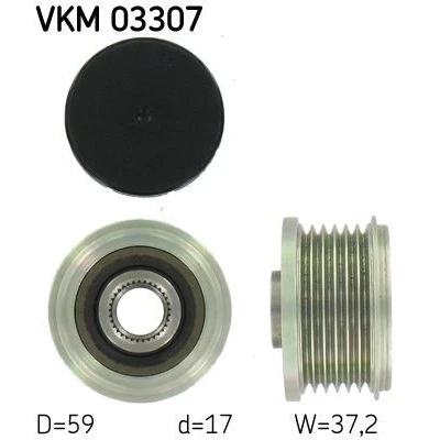 Imagen de SKF VKM 03307 Rueda Libre Alternador 37,2 CITROËN: C4 Picasso 1, Berlingo / First I, Jumpy II Furgón, PEUGEOT: Partner Tepee, 407 Berlina