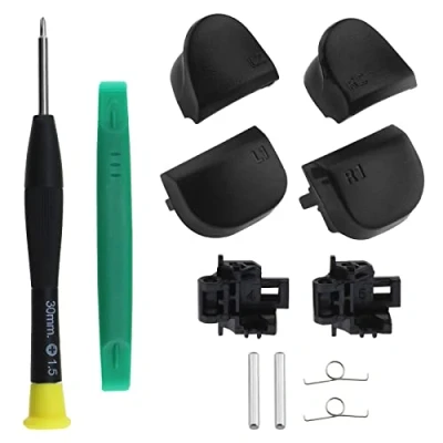 Imagen de SG Store Juego 12 Botones de gatillo L1 R1 L2 R2 compatibles con Hombro Controlador PS5 muelles Marcos y Eje Destornillador Herramienta Palanca