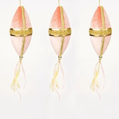 Imagen de 3 Bolas de Tuerca Rosa Claro 7 x 30 cm, Decoraciones Colgantes para árbol Navidad, Adornos Decorativos Festivos, Navidad con temática Cuento Hadas