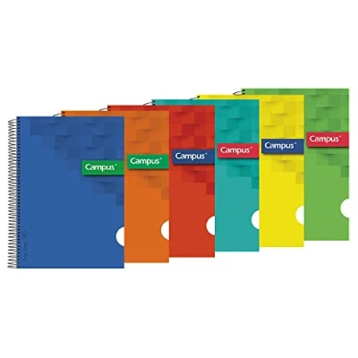 Imagen de Campus Bloc A4 Espiral Tapa Polipropileno Cuadrícula 4x4 mm Pack 6 unidades