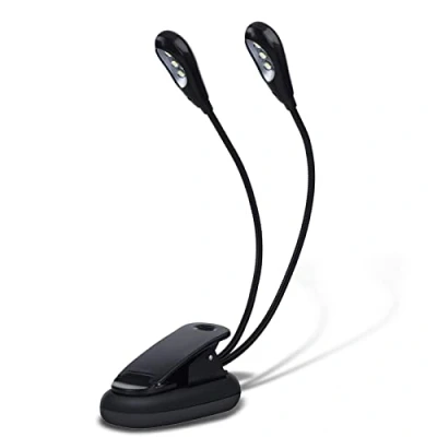 Imagen de Luces LED Clip,Mini Brazo Ajustable Doble,Modelos BateríA Polos,Luces Trabajo,Luces Atril,Luces Clip Para Lectura Nocturna,Atril Libros(6 Luces)