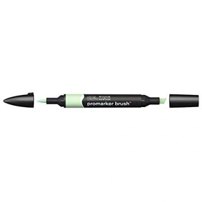 Imagen de Winsor &amp; Newton Promarker Brush Rotulador Doble Punta, Punta Pincel, Tinta Base Alcohol, Color Meadow Green (g339)