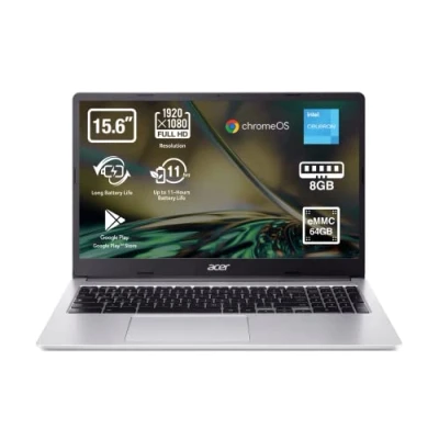 Imagen de Acer Chromebook 315 4H Ordenador Portátil 15.6&quot; Full HD LED, Laptop (Intel Celeron N4500, 8 GB RAM, 64GB eMMc, Intel UHD Graphics, Chrome OS), PC Color Plata Teclado Qwerty Español