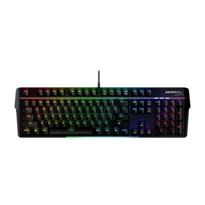 Imagen de HyperX Alloy MKW100 Teclado mecánico para juegos, iluminación RGB dinámica, memoria integrada guardar perfiles de iluminación, teclas mecánicas a prueba polvo, carcasa aluminio pulido