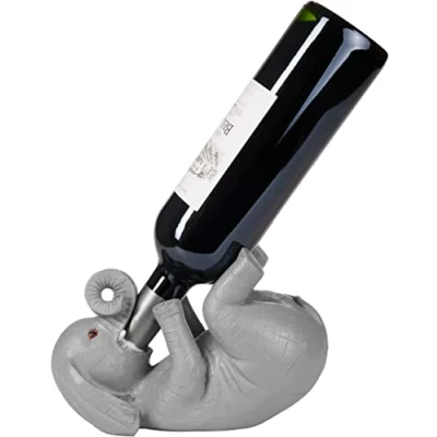 Imagen de BRUBAKER Porta Botellas de Vino Elefante Sediento Animales Borrachos Soporte para Divertido Figurilla Deco Pintada a Mano Accesorios Bar