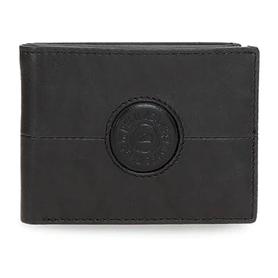 Imagen de Pepe Jeans Cracker Cartera Horizontal con Monedero Negro 11x8x1 cms Piel