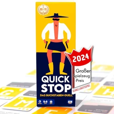 Imagen de ATM Gaming Quickstop El Duelo de Letras Juego Cartas para jóvenes y Adultos Rápido Loco 2 a 7 Jugadores Partir 10 años Familiar