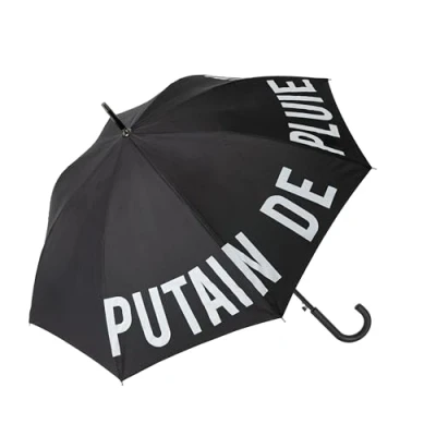 Imagen de Fisura Paraguas Grande. Juvenil. automático con botón. Resistente Estampado. 106 centímetros de diámetro. (P*Tain pluie, Negro)