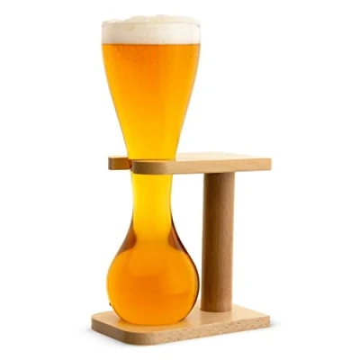 Imagen de CKB LTD Vaso de vidrio yarda con soporte para cerveza, cerveza