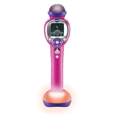 Imagen de VTech Kidi Superstar Moov Micrófono Karaoke con tecnología Magic Voice, Efectos Luminosos, grabación de Voz, Juegos interactivos y animaciones Musicales, Idioma Italiano, Pilas Incluidas, a Partir
