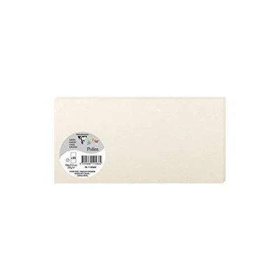 Imagen de Clairefontaine 11586 C Pack de 25 Sobres Pollen 10,6 x 21,3 cm, 210 g/m² marfil irisé