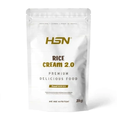 Imagen de HSN Crema de Arroz 2.0 Sin Sabor 3 Kg = 100 Tomas por Envase Azúcares Añadidos, 100% Carbohidratos Puros Textura Extra Fina y Cremosa Ideal Rice Porridge No GMO, Vegana, Gluten