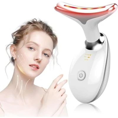 Imagen de NVKHG Masajeador Facial, 3 Modos Radiofrecuencia 7 Colores luz LED EMS Facial Reafirmante, Calentable 45C Guasha Instrumento Lifting y Reafirmante piel Antiarrugas, Negro