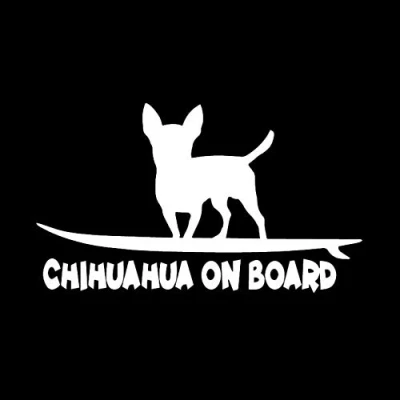Imagen de MACMRD Pegatinas De Coche 16,2X9,4 Cm Vinilo Pegatina Chihuahua A Bordo Divertido Ventana Calcomanía Negro/Plata