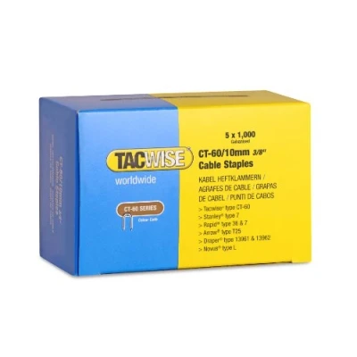 Imagen de Tacwise 0354 Grapas para cables galvanizadas y de puntas divergentes CT 60/10mm, 5 cajas 1000 unidades