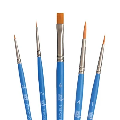Imagen de PRINCETON ARTIST BRUSH CO. SelectArtiste, Pinceles para multi técnica de bellas artes, Sintético, Combinados, Mango Corto, Bolsa plásico, 5 unidades