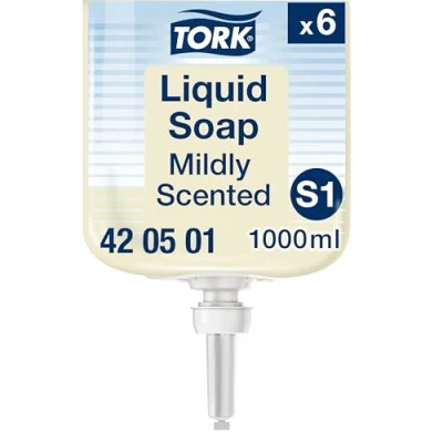 Imagen de Tork Jabón Líquido Suave, multiusos para dispensadores S1/S11, aroma fresco, 6x1000ml, 420501