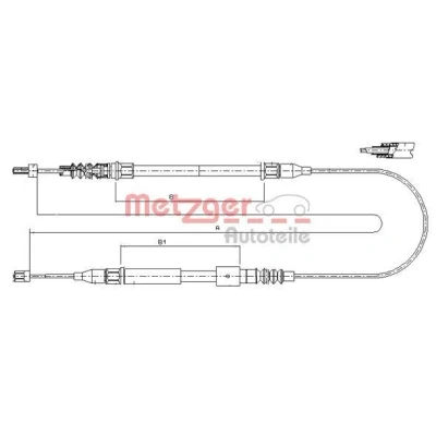 Imagen de METZGER 11.5762 Cable de Freno Mano Atrás izquierda 1426, 762/367 Discos COFLE OPEL: Corsa C Hatchback
