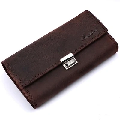 Imagen de Benthill Waiter Cartera Piel de Camarero auténtica con protección RFID Robusta XXL Profesional, Color:Marrón