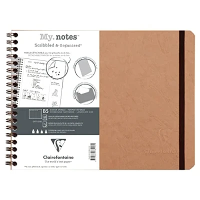 Imagen de Clairefontaine 78243C Age Bag My.Notes cahier reliure intégrale à marge détachable 25x19cm 120p détach. DOT tabac
