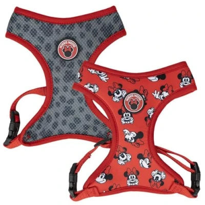Imagen de Arnés Premium para Perros de Minnie Mouse Talla XS/S Gris y Rojo Antitirones Ajustable Adiestramiento Poliéster 100% Producto Original Diseñado en España